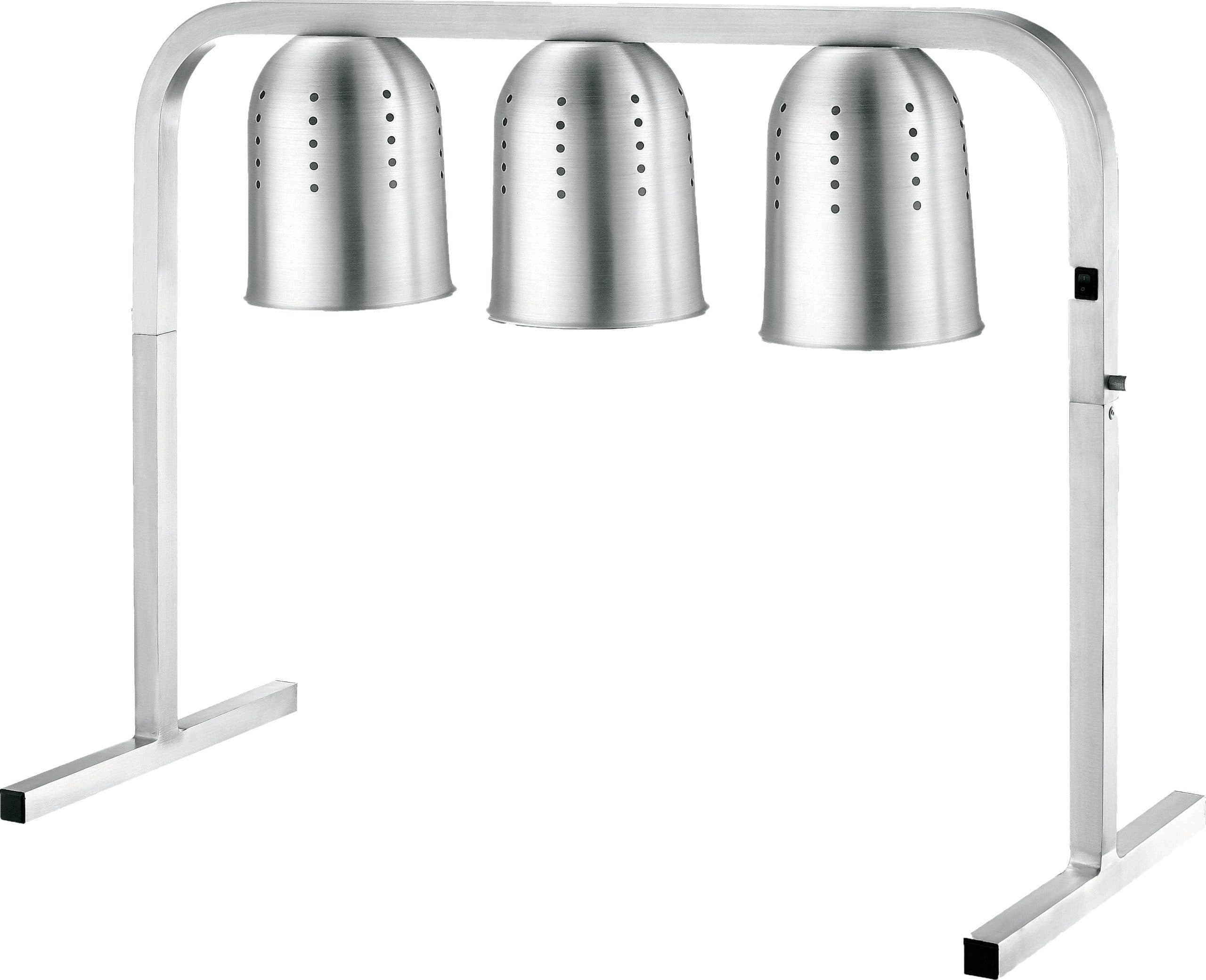 3-Bulb Commercial Portable Heat Lamp, Silver - 3 x 250W, 110V/60Hz/1Ph