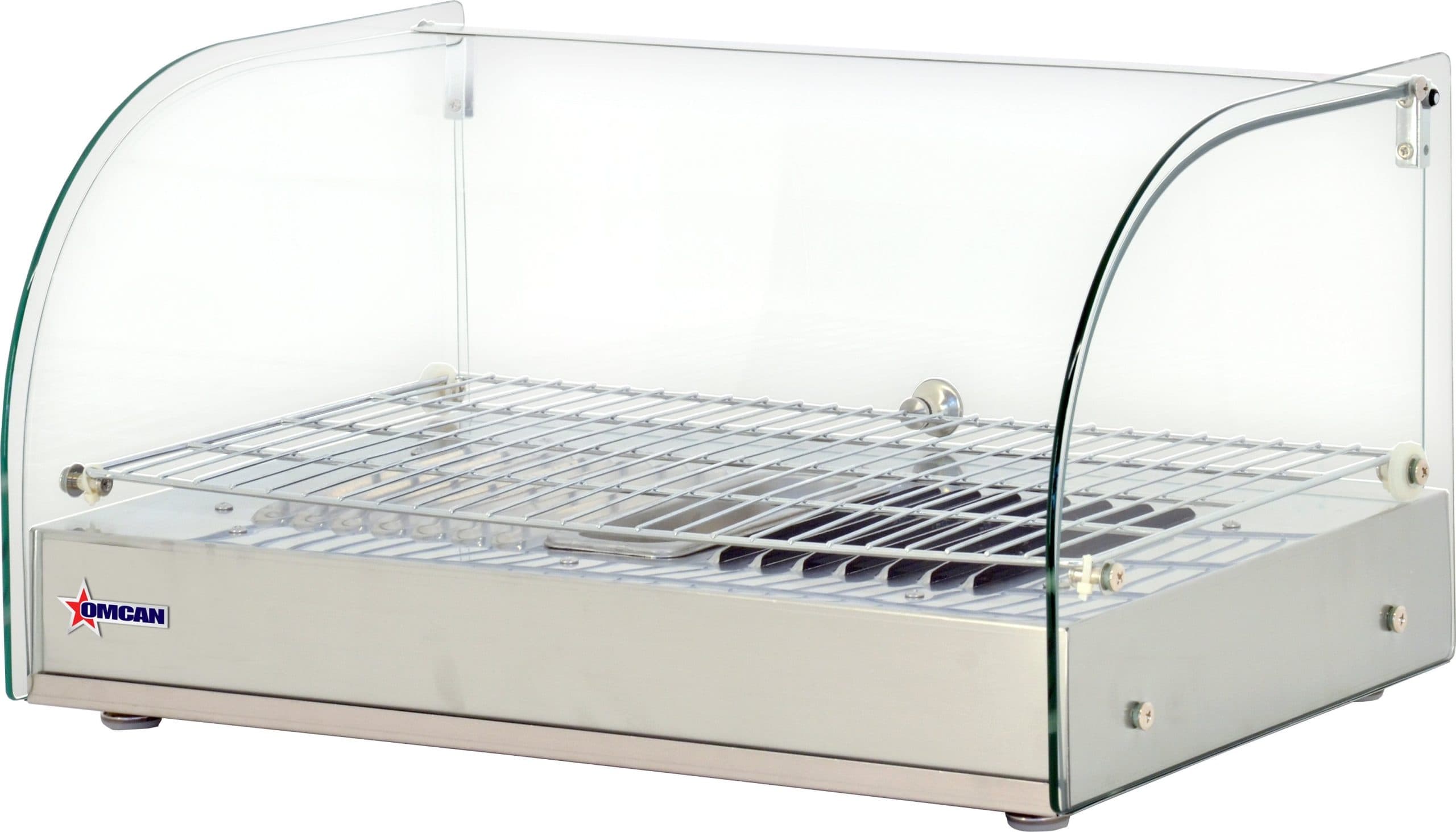 22" Countertop Display Warmer, Single-Shelf, Front Curved Glass and 1 Rear Hinged Door, Full-Service