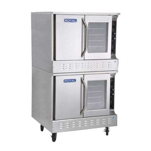 Royal RECO-2 Double Standard Depth Full Size Electric Convection Oven – 1Ph, 240V