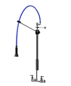 HIMI Products – Instinct Pre-Rinse Faucet Unit with 54″ Hose, Wall Mount Bracket, Vacuum Breaker & 8″ Wall Mount Base Faucet – IF5401-8W