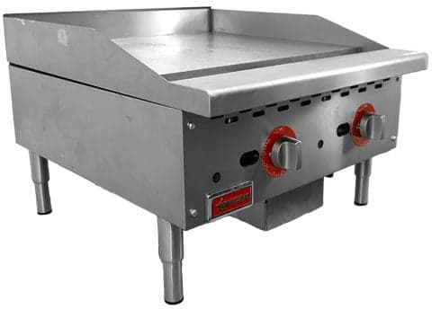 24″ Countertop Gas Griddle 2 Burners with Thermostatic Control, 56,000 BTU