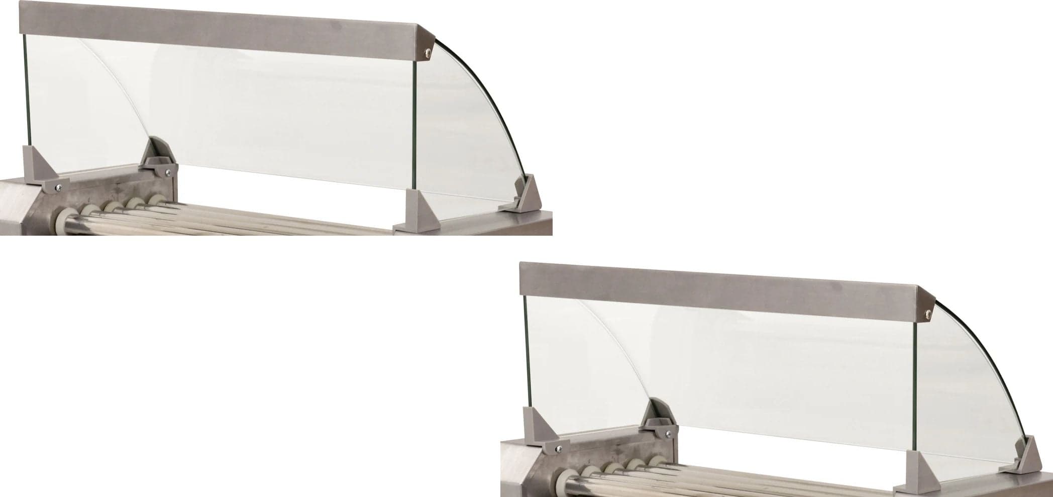 Glass Sneeze Guard for Hot Dog Roller with 5 Rollers