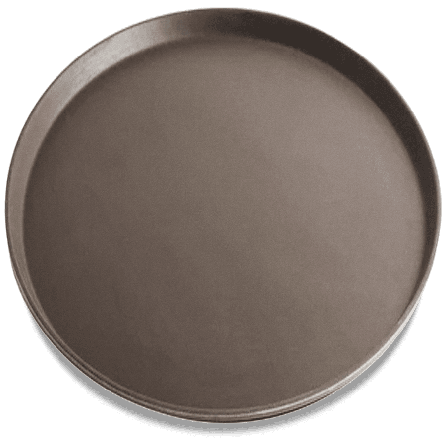 16" Non-slip Brown Round Fiberglass Service Tray