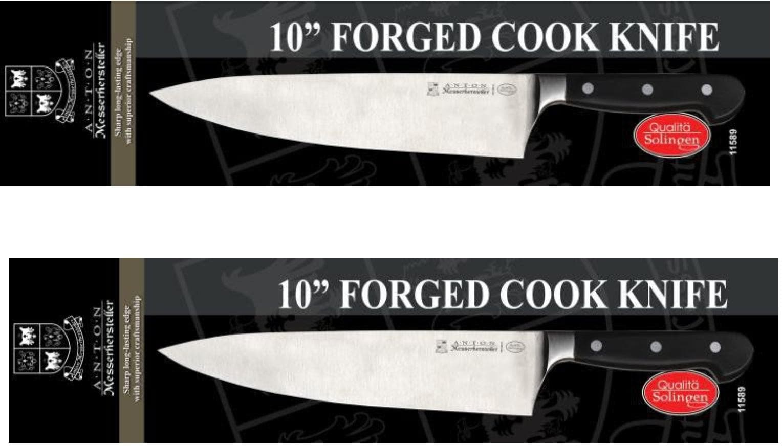 Omcan - Retail-Ready 10" Forged Cook Knife, Pack of 4 - 21885