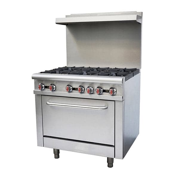 36″ Commercial Gas Range 6 Burners and Standard Oven 211,000 BTU – Natural Gas