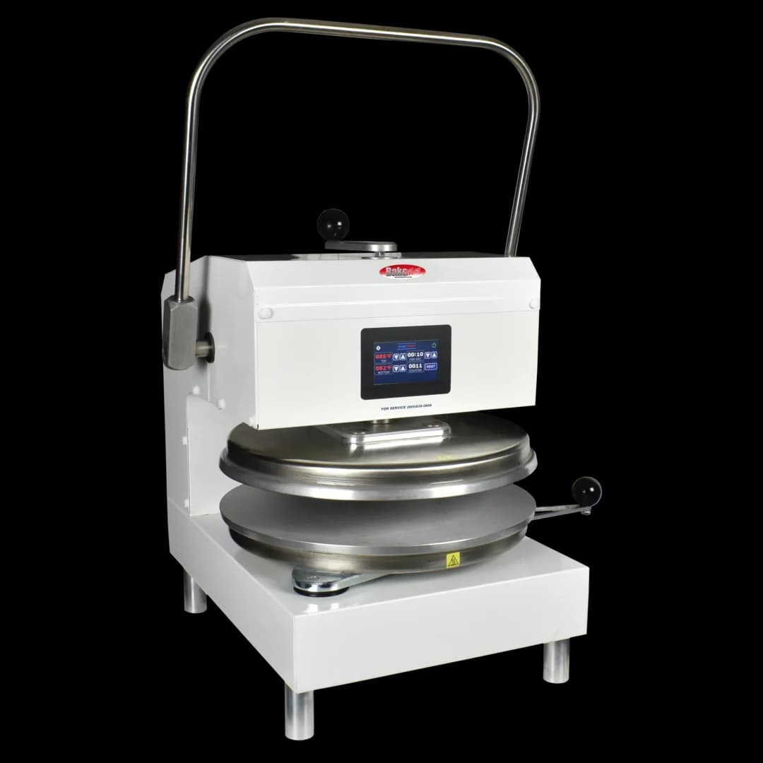BakeMax BMTXM218W Commercial Countertop Manual Swing Away Dual Heat Dough Press