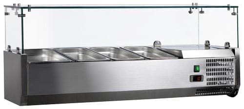 47" Refrigerated Topping Rail with Glass Guard