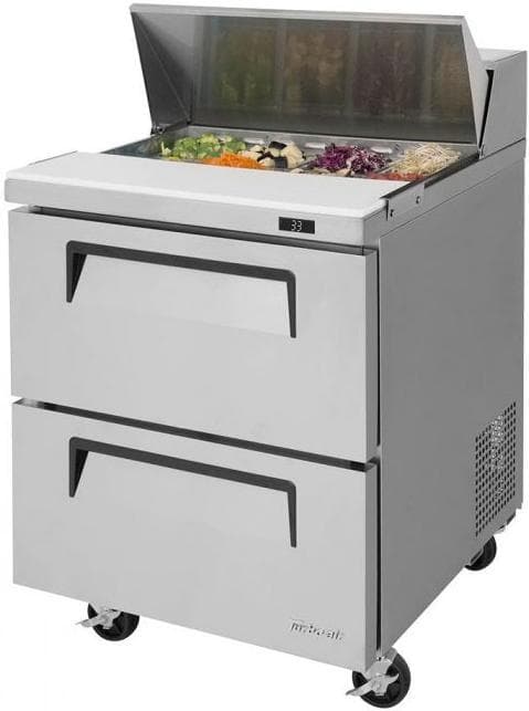 Turbo Air – Super Deluxe 120V 7.0 Cu. Ft. Top Refrigerated Sandwich Prep Table with 8-Pans Opening – TST-28SD-D2-N (ETA 5-6 Weeks)