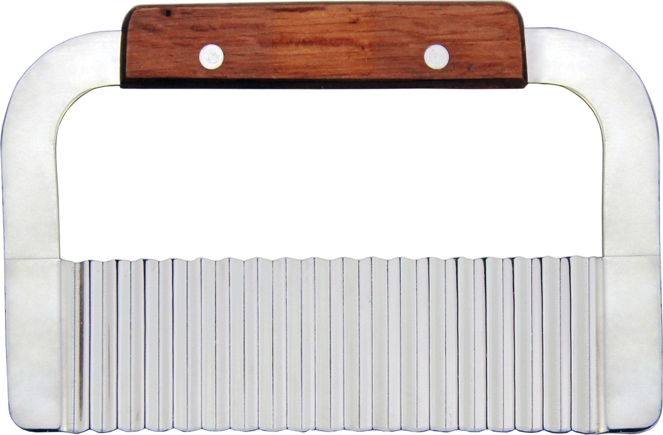 7 1/4″ Stainless Steel Crinkle Cut Serrator with Wooden Handle
