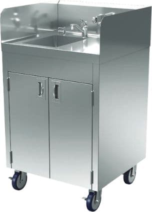 Winholt - One Compartment Mobile Hand Sink - STCT-BHD2436PUMP-WH
