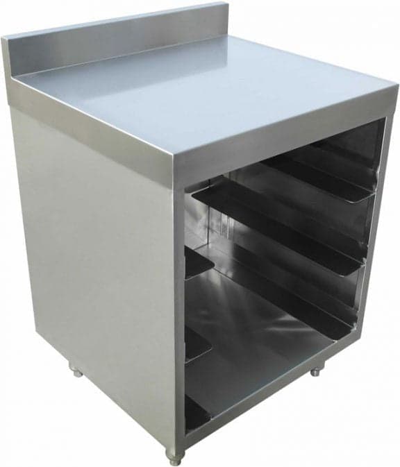Stainless Steel Flat Top Glass Rack Storage Unit