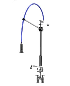 HIMI Products – Instinct Pre-Rinse Faucet Unit with 54″ Hose, Wall Mount Bracket, Vacuum Breaker, 4″ Deck Mount Base Faucet + 12″ Add-On Faucet – IF5401-4DAF
