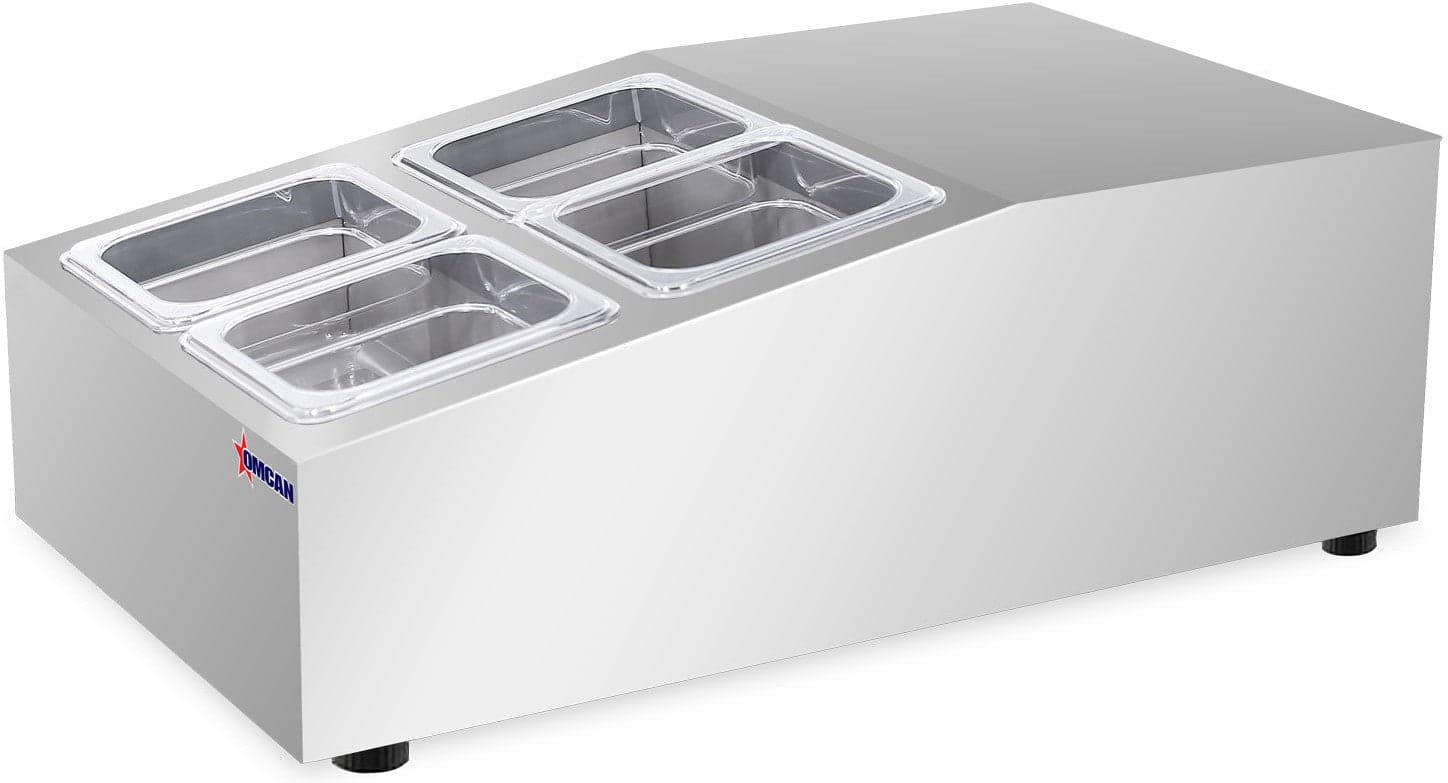 15″ Countertop Refrigerated Prep Rail with 4 x GN 1/6 Pans Capacity