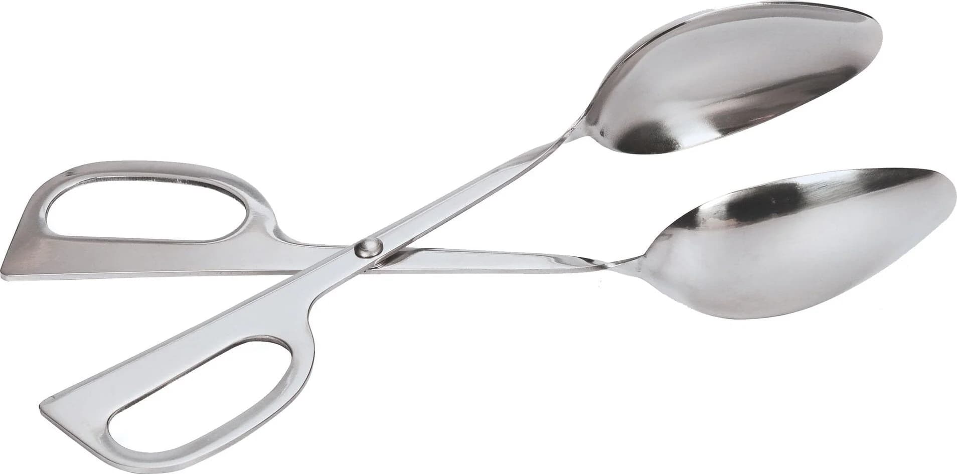 10″ Stainless Steel Scissor Salad Tongs – Double Spoons