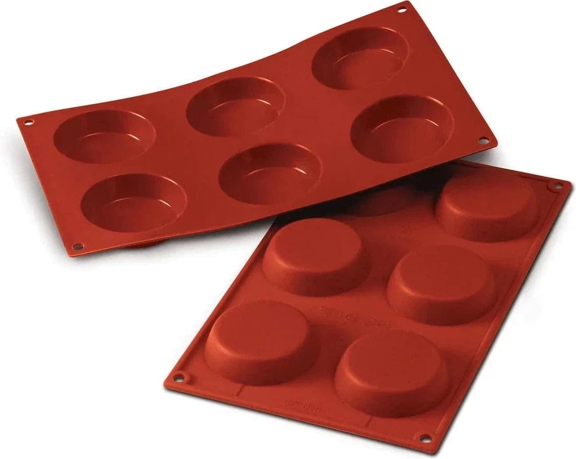 Silikomart – 2.7" x 0.6" Silicone 6 Compartment Flan Baking Mold – SF046