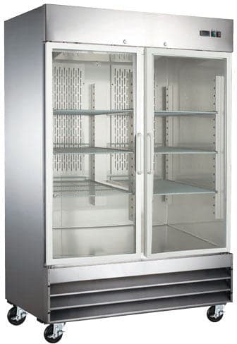 54″ Two (2) Glass Door Reach-In Refrigerator, 47 cu.ft. (1330 L), Stainless Steel