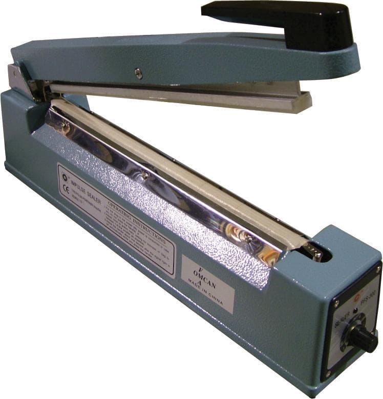 Omcan Portable Impulse Sealer with seal bar and 2 mm seal width