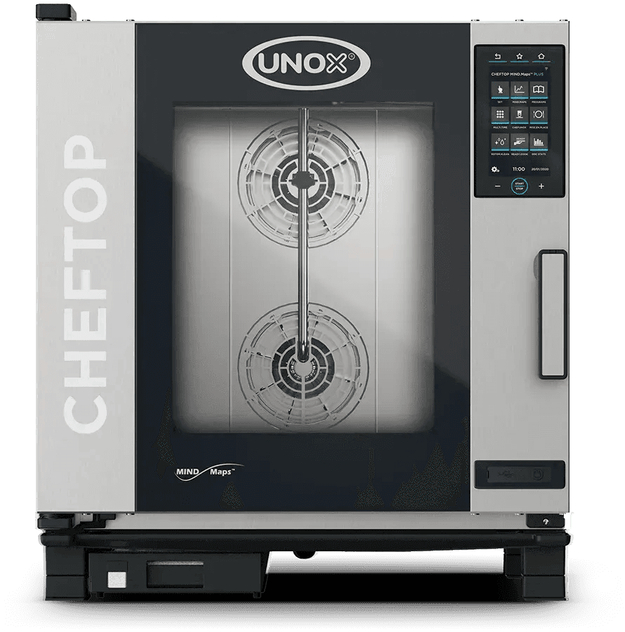 Unox - CHEFTOP MIND.Maps COUNTERTOP PLUS Natural Gas 7 Trays Half-Size Combi Oven with Right-Hinged Door, 1Ph, 120V - XAVC-0711-GPRM