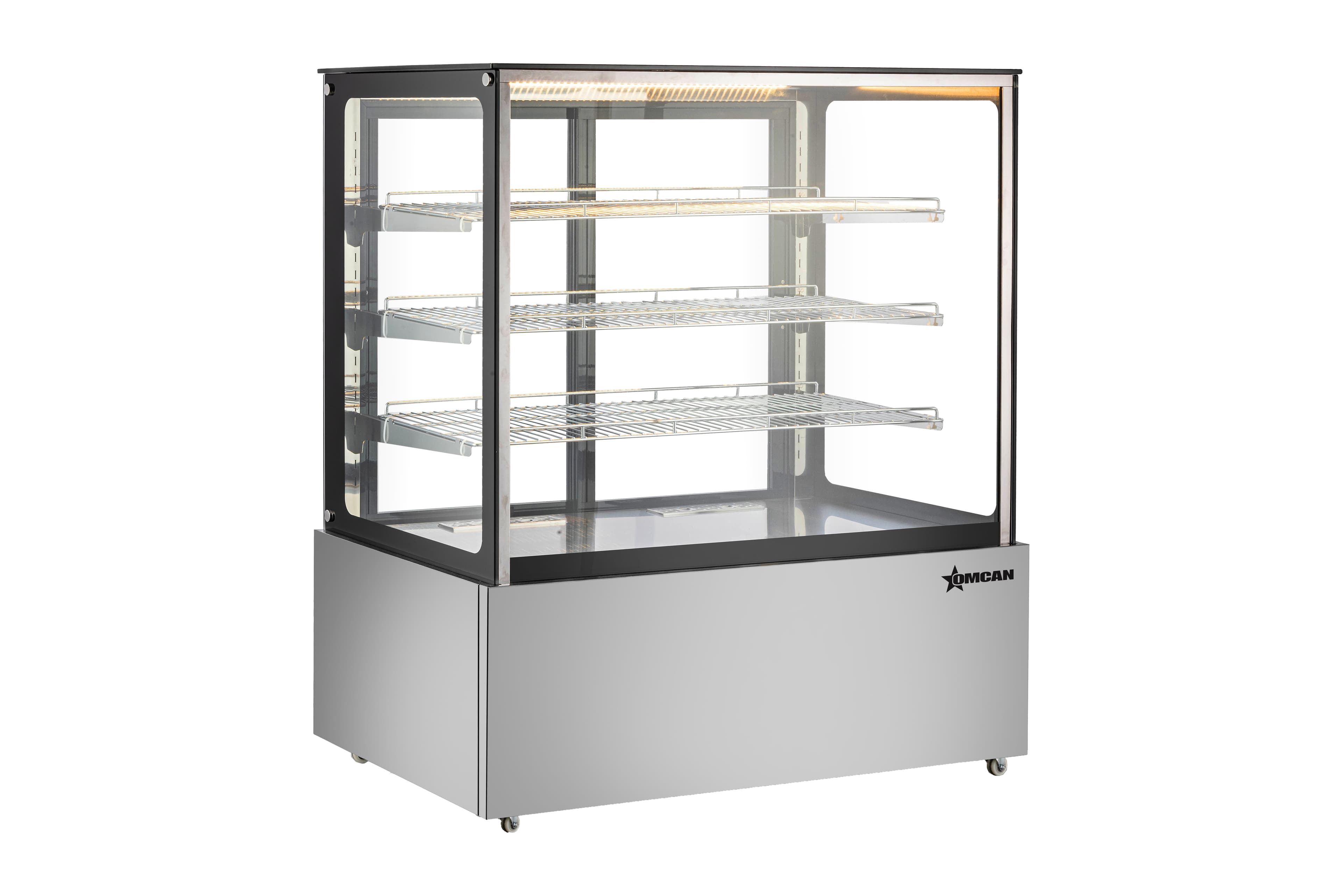 48" Floor Display Warmer, 3 Shelves, Square-Glass Front, Full-Service, 21 cu.ft. (605 L) capacity – 110V, 800W