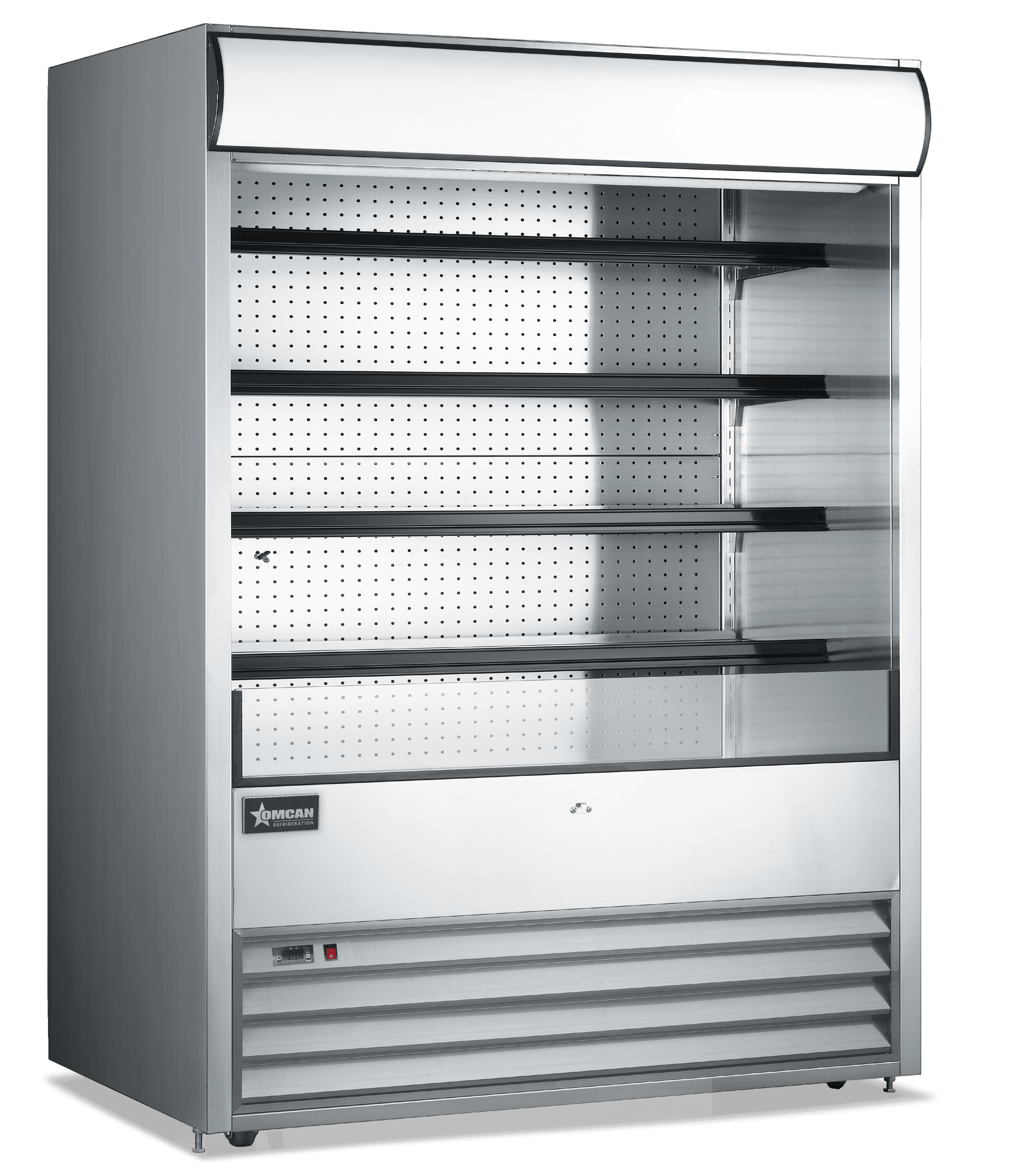 72″ Four (4) Shelf Grab-and-Go Open Refrigerated Floor Self-Serve Display Case, 37 cu.ft. (1048 L), Stainless Steel