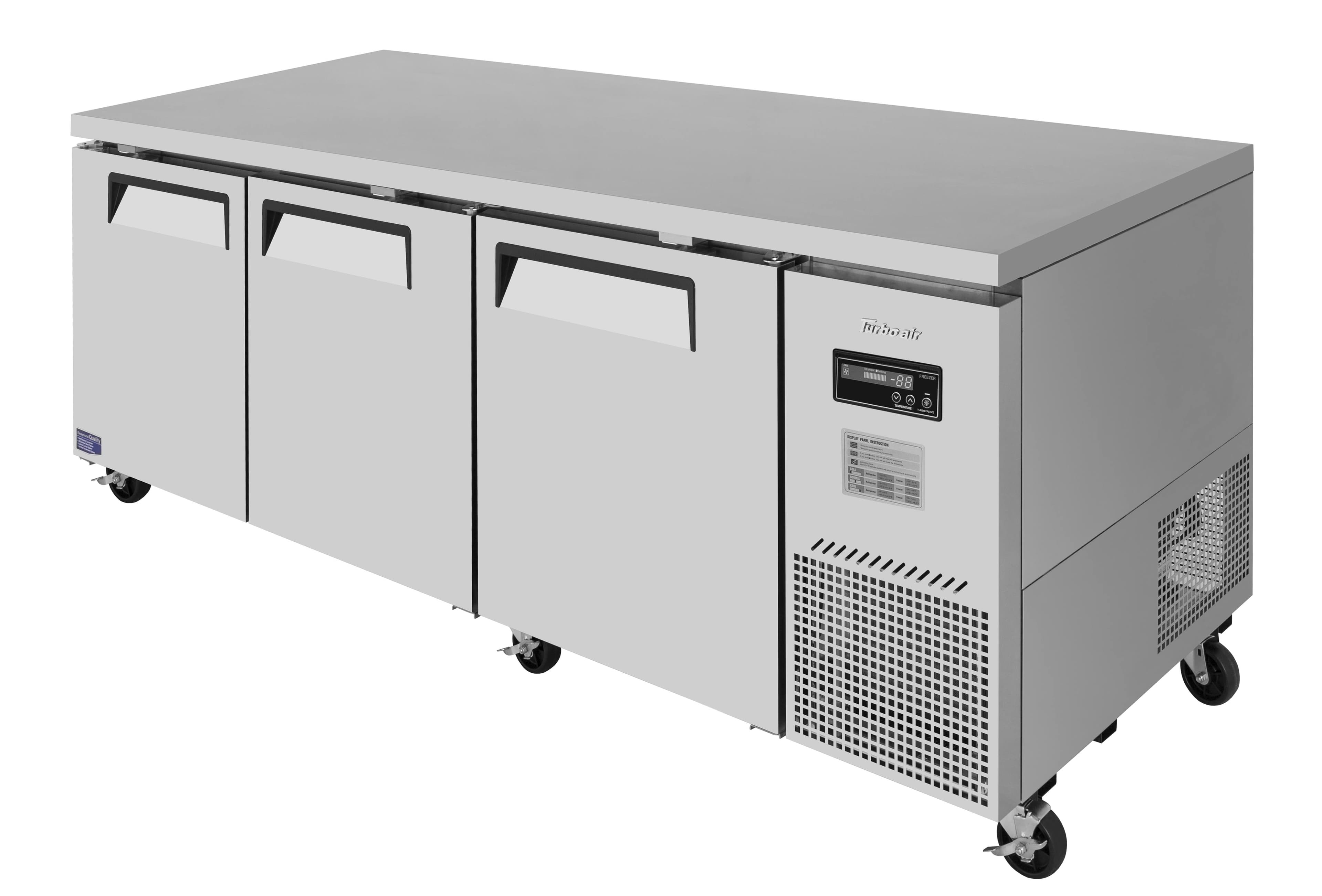 Turbo Air – J Series Side Mount Undercounter Freezer, 93″ Wide – JUF-93D-N