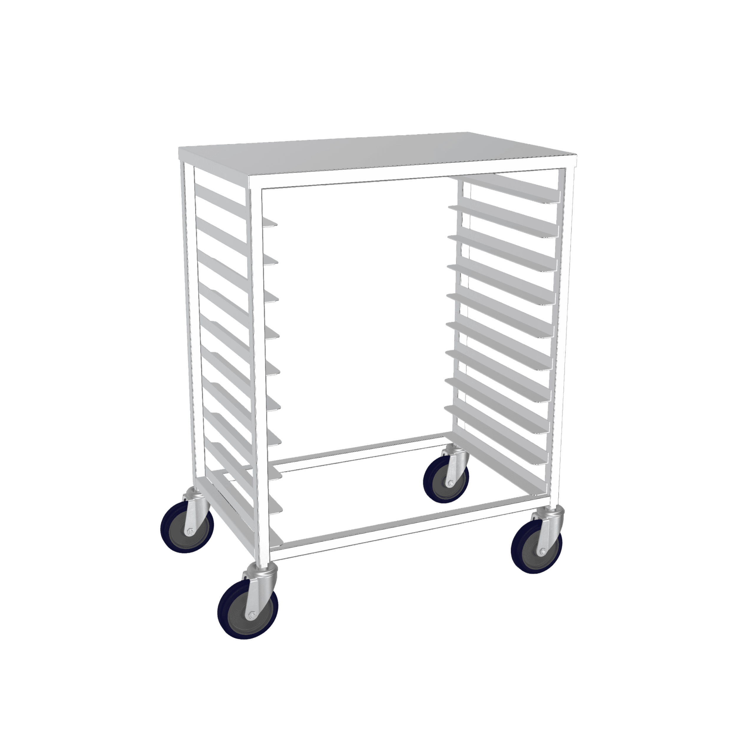 Winholt – Holds 7-18″ Trays, Side Loading With Poly Top Half Height Pan Racks – AL-2607-30H-PT
