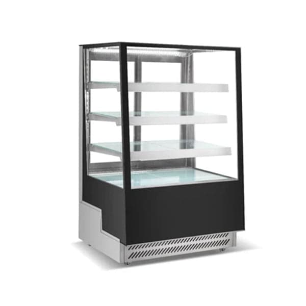 COLDZONE – STRAIGHT GLASS PASTRY DISPLAY BLACK 35″
