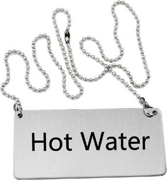 Stainless Steel Beverage “Hot Water” Chain Sign