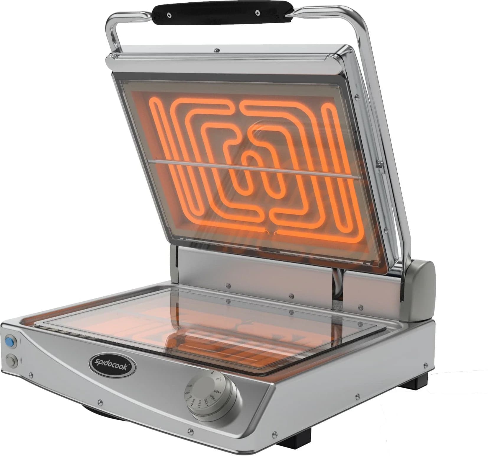 Spidocook SAP015T 120 V Medium Transparent Professional Smooth Manual Contact Grill