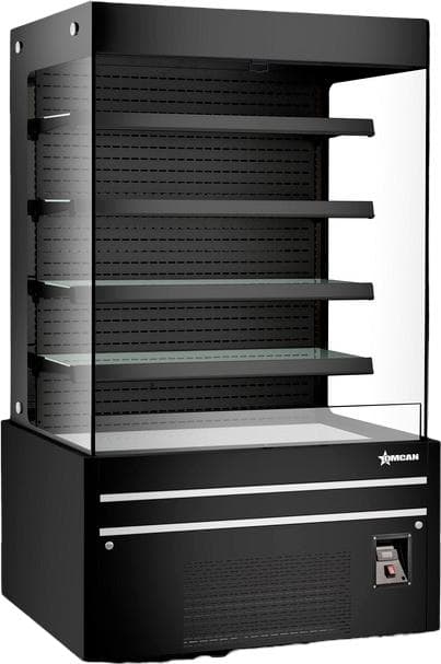 48” Four (4) Shelf Grab-and-Go Black Open Front Refrigerated Showcase, 19.77 cu.ft. (560 L), Black
