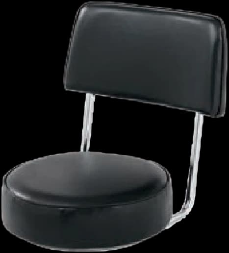 ATS Black Vinyl Swivel Seat with Back Frame (Swivel Barstool Part)