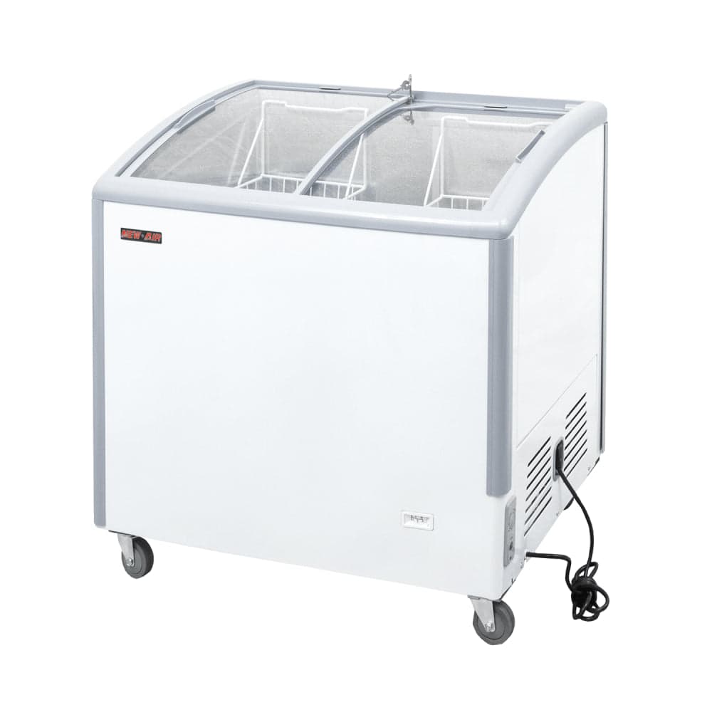 New Air 35″ Ice Cream Freezer with Curved Glass Top 7.3 Cu. Ft – NIF-35-CG