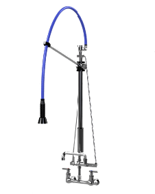 HIMI Products – Instinct Pre-Rinse Faucet Unit with 54″ Hose, V Mount Bracket & 8″ Wall Mount Base Faucet + 12″ Add-On Faucet – IF5403-8WAF