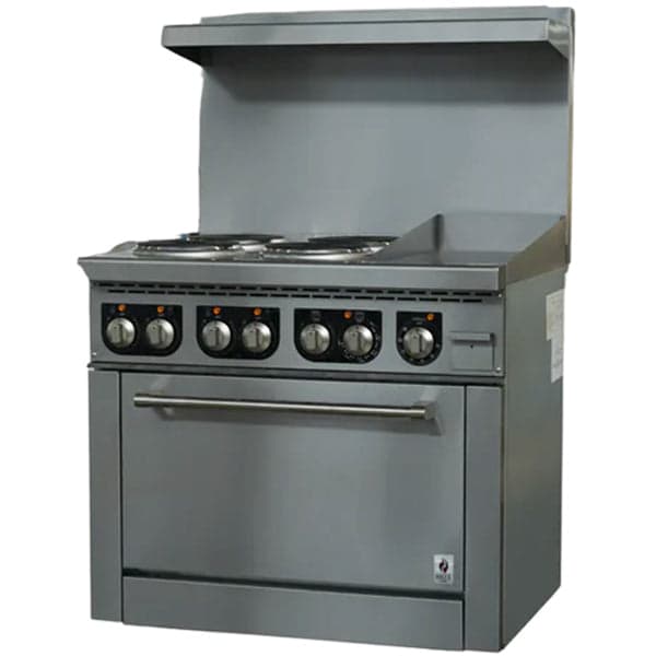 HOTZONE – ELECTRIC RANGE 4 BURNER WITH 12″ GRIDDLE 48″