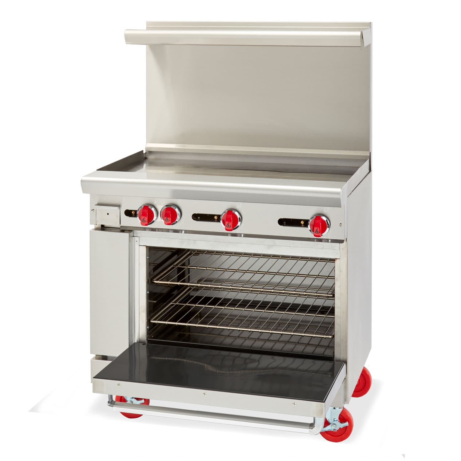 American Range – 36″ Stainless Steel Restaurant Range 36″ Griddles And 26.5″ Storage Base – AR-36G-SB
