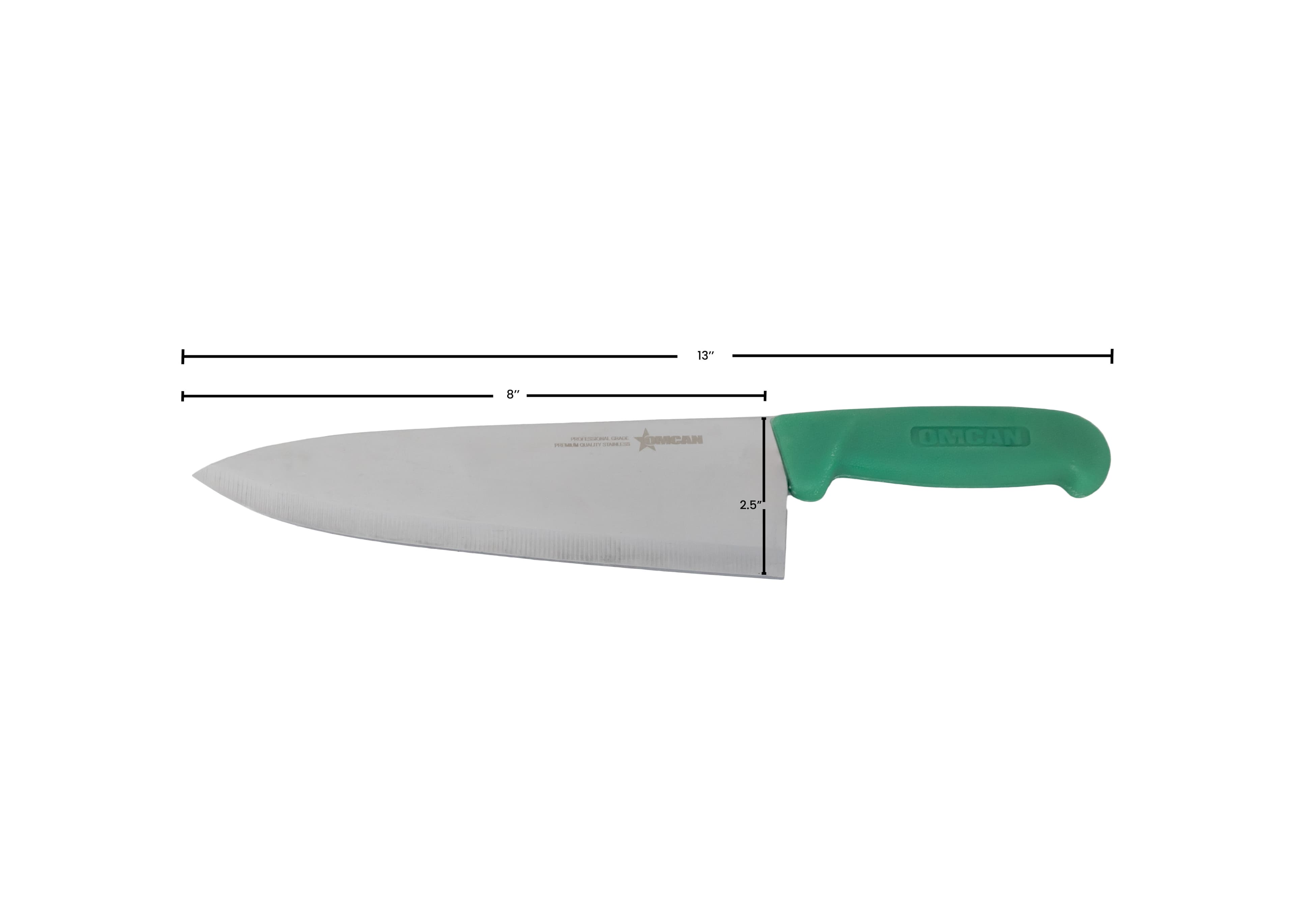 8" Medium Cook Knife with Green Polypropylene Handle