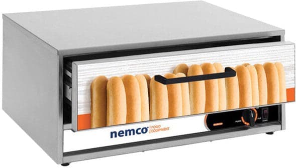 Nemco - 120V Moist Heat Hot Dog Bun Warmer for 8018 Series Roller Grills with 24 Buns Capacity - 8018-BW (ETA 4-6 Weeks)