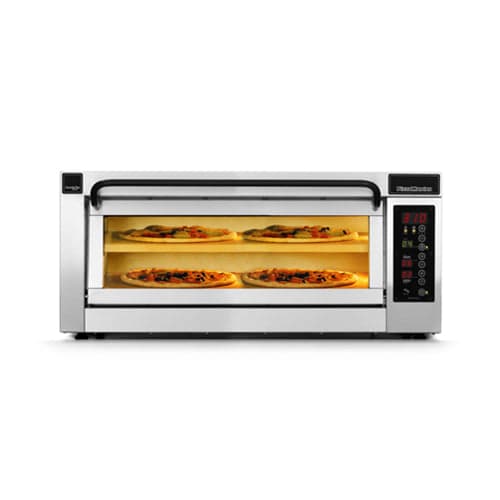 PizzaMaster PM401ED-2DW 41” Countertop Single Electric Pizza Deck Oven with Double Hearthstones and Digital Display