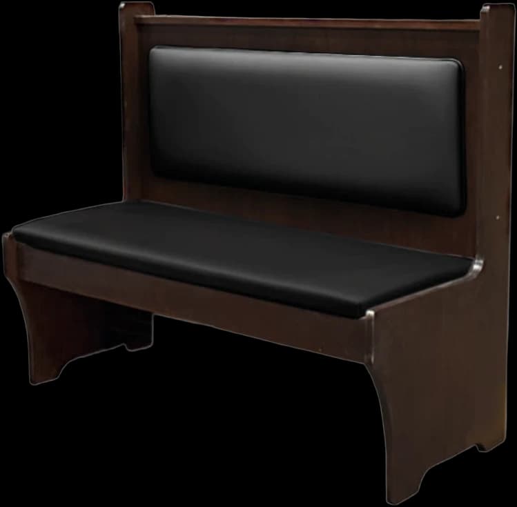 ATS Mission Style Wood Booth, Double, 60" L, Padded Seat and Back