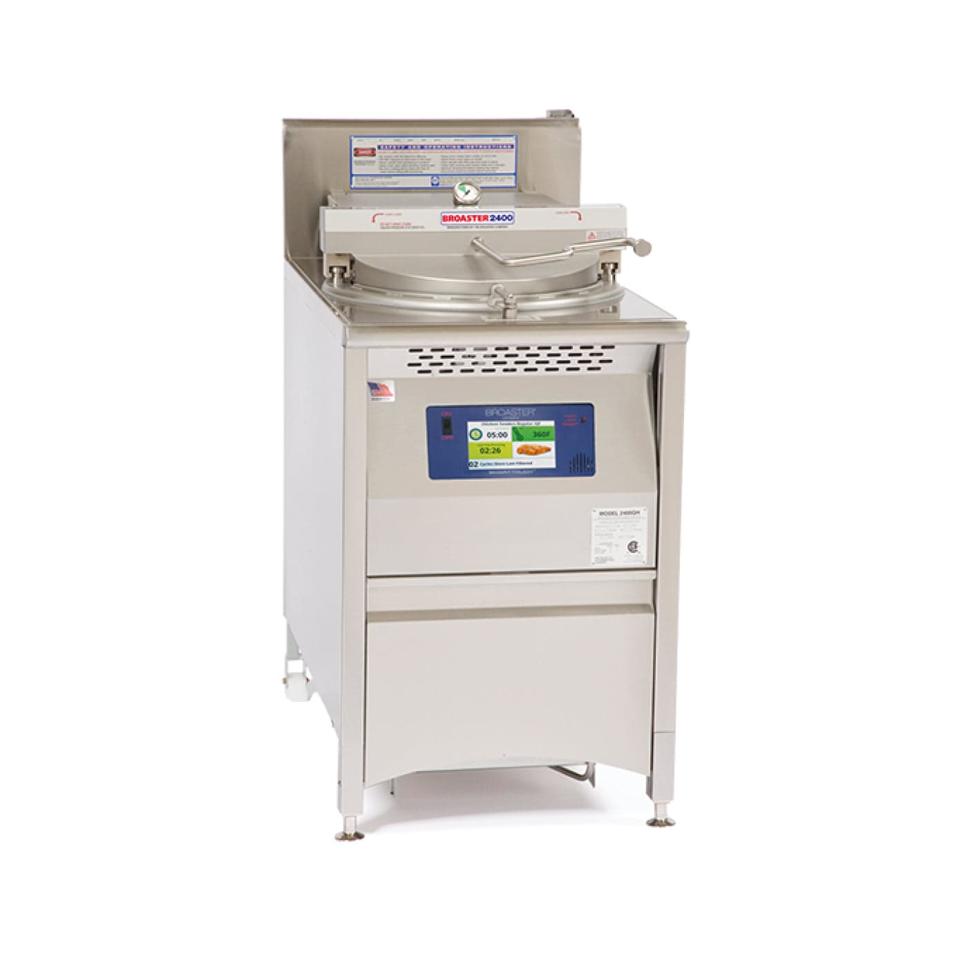 Broaster 2400GH ST 63 lb Gas SmartTouch Pressure Deep Fryer – 120V