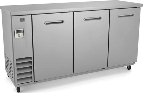 Kelvinator Commercial – 72″ Back Bar Refrigerator with 3 Stainless Steel Doors – KCHBB72SS