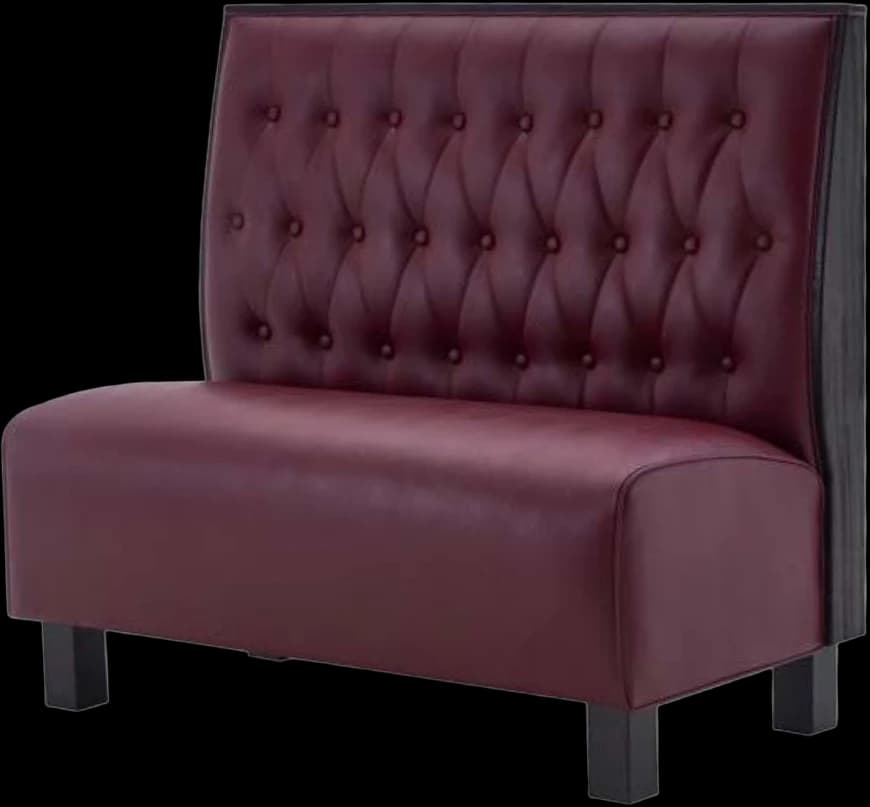 ATS Kevin QuickShip Booth, Button-Tuft Back, Single, 42" H x 46" L, Deep Red