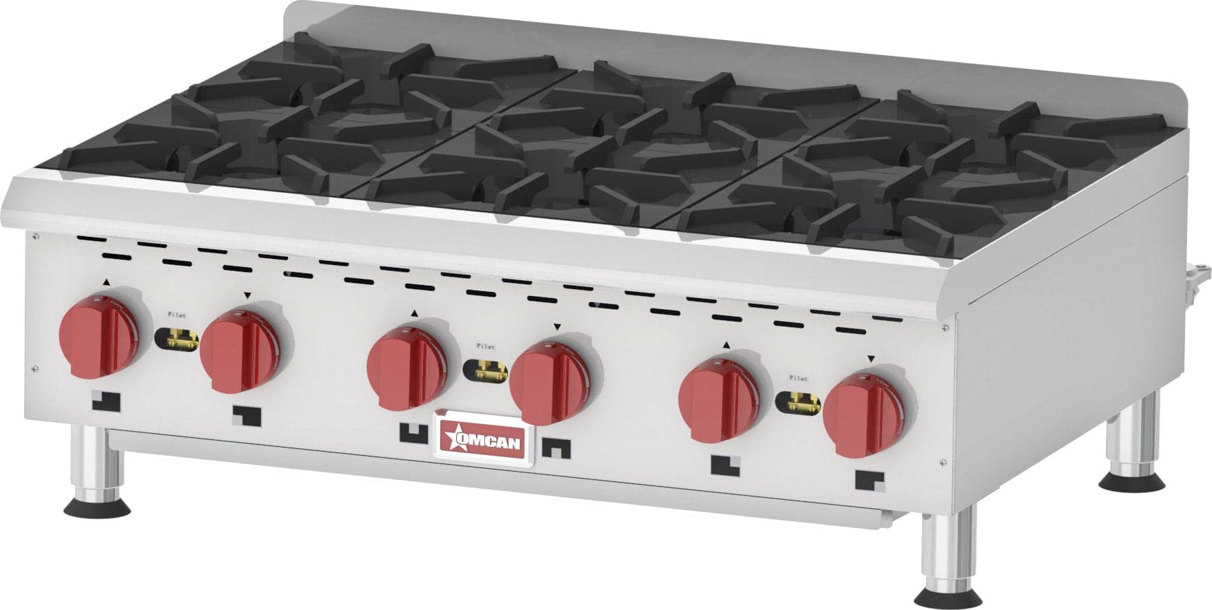 Countertop Stainless Steel Gas Hot Plate with 6 Burners