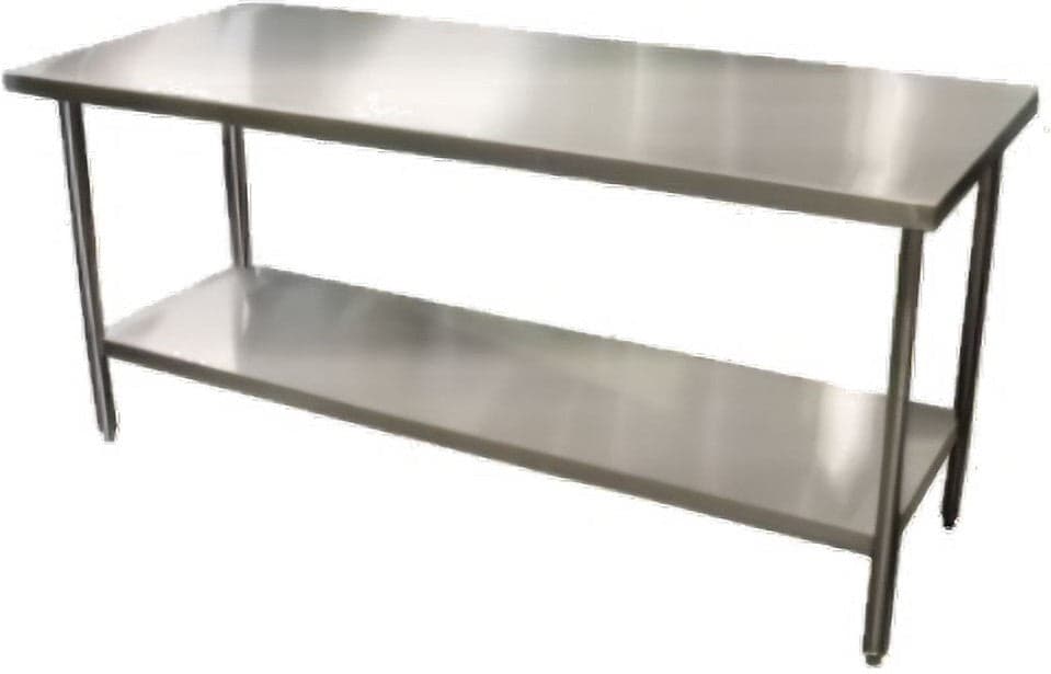 Winholt - 36" x 84" Work Table With 16/304 Stainless Steel Top and Fixed Open Undershelf & Legs With Clad Bullet Feet - DTS-3684