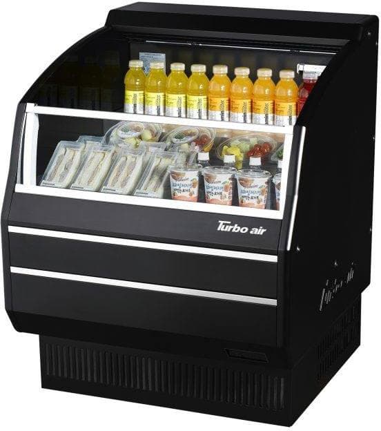 Turbo Air - 28.2" Black Slim-Profile Open Display Merchandiser - TOM-30SB-SP(-A)-N (ETA 5-6 Weeks)