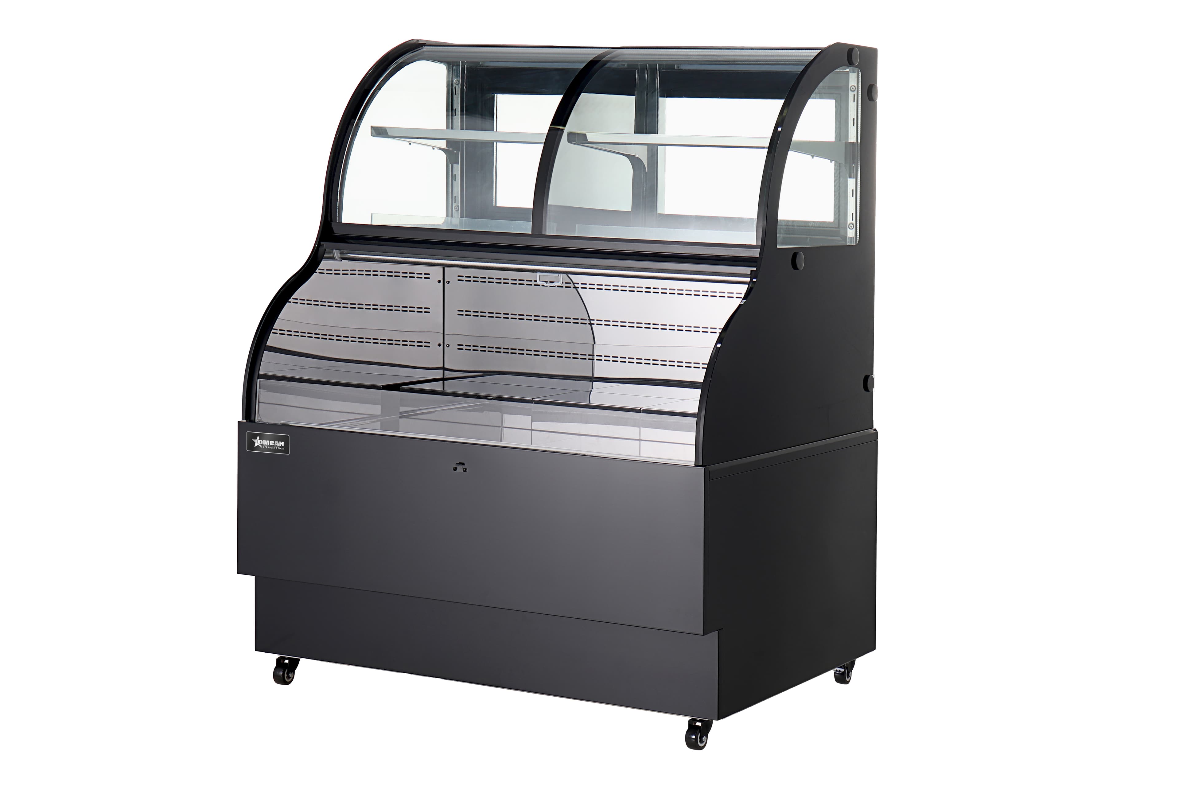 48" One (1) Shelf Dual Service Open Refrigerated Floor Display Case, 16.53 cu.ft. (468 L), Black