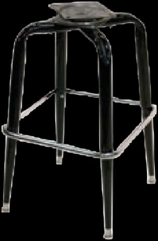ATS Gloss Black Square Swivel Barstool Frame with Chrome Foot Rest (Swivel Barstool Part)