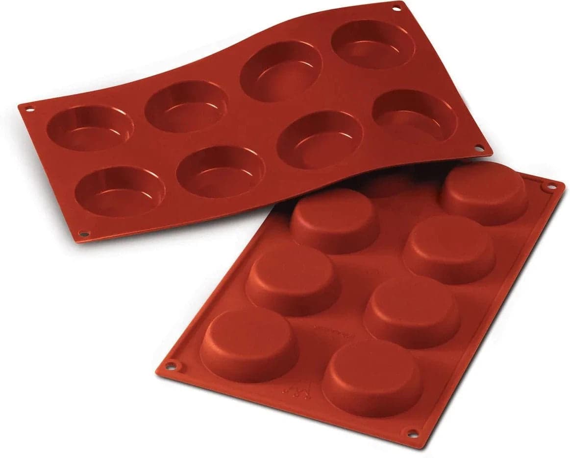 Silikomart – 2.3" x 0.6" Silicone 8 Compartment Flan Baking Mold – SF045