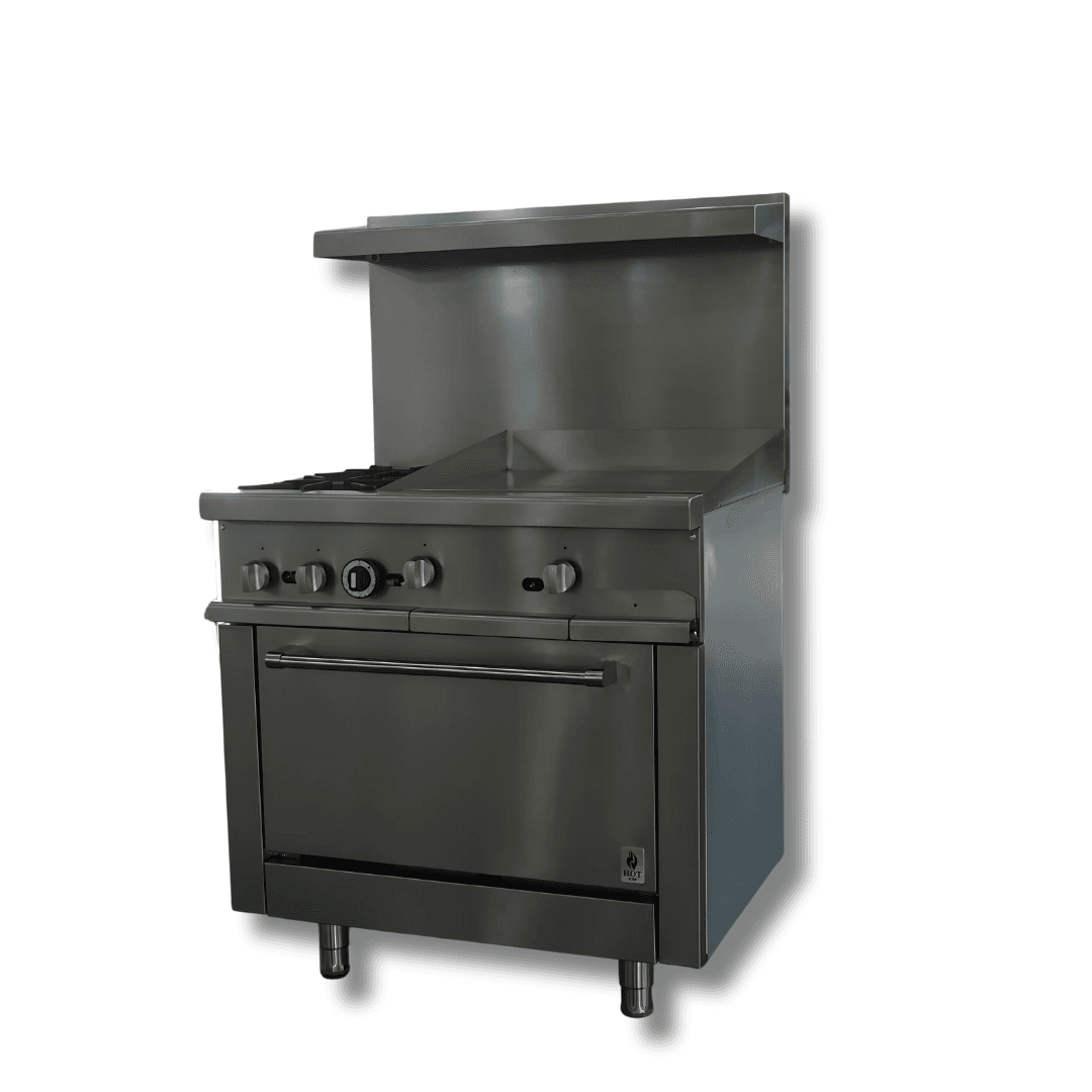 HOTZONE HZ-R36-24MG Gas Range 36" with 24"Griddle Top With 2 Open Burners