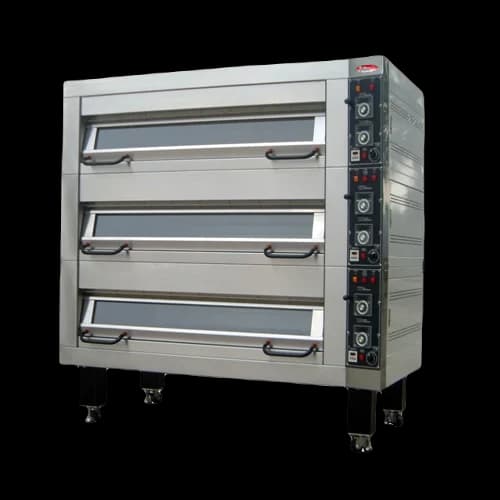 BakeMax BMFD001 One Deck Four Pan Wide Floor Model Electric Artisan Stone Deck Oven